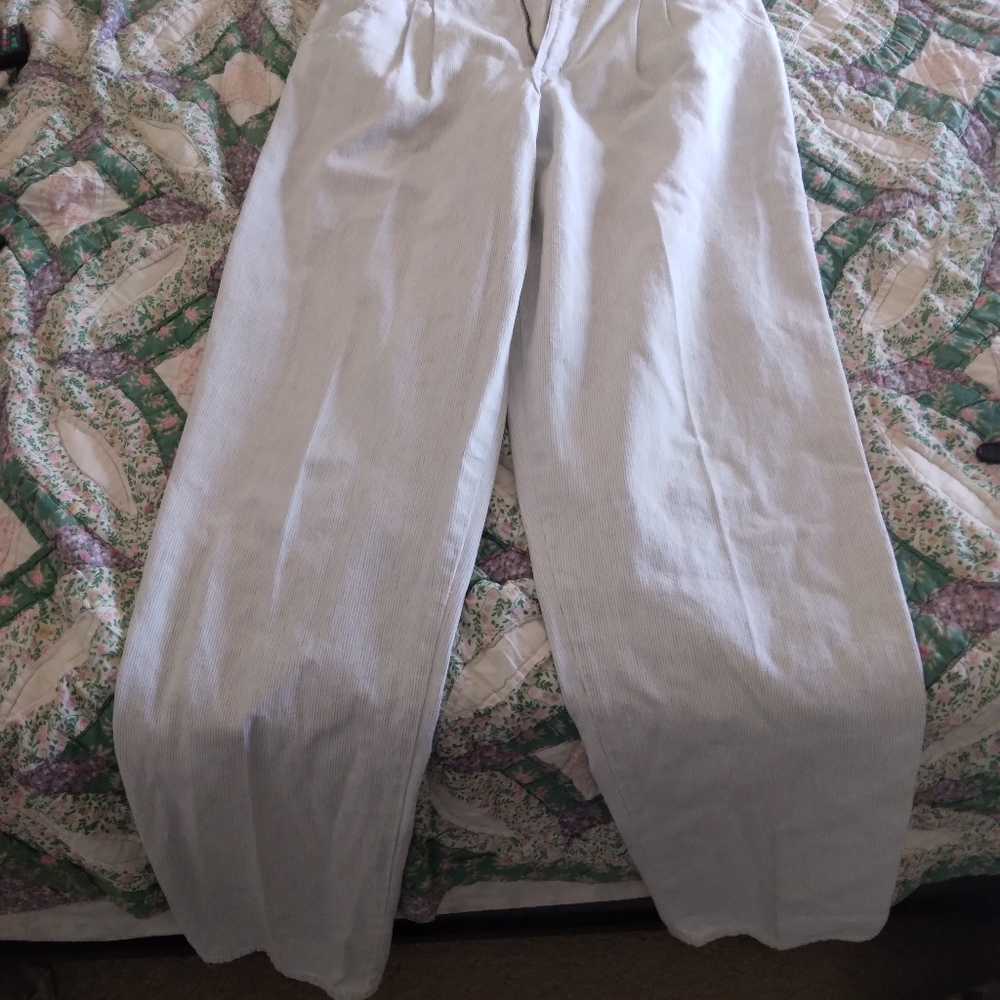 White with gray stripes
